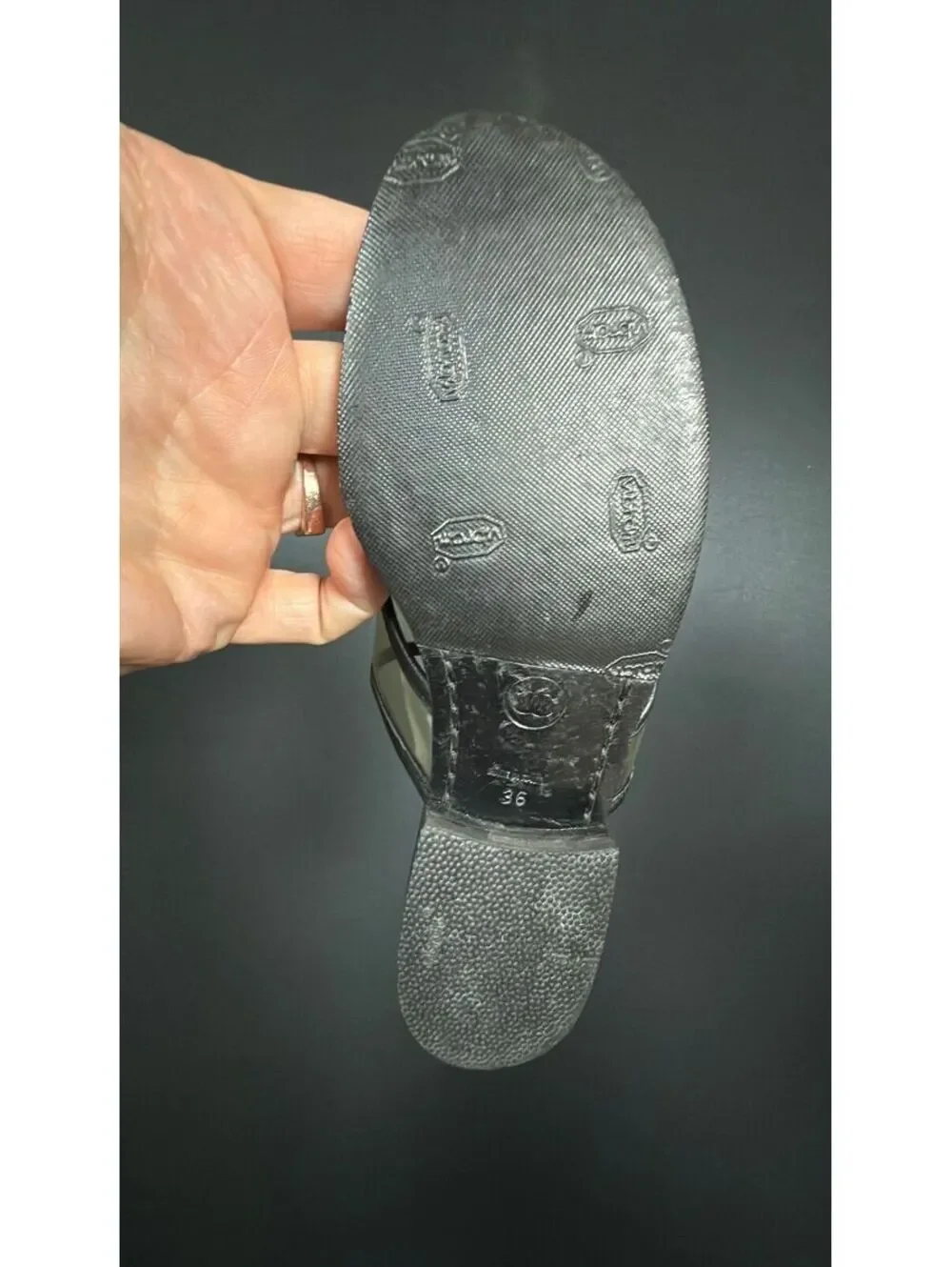 Chanel Black Clear CC Thong Sandals Size 36